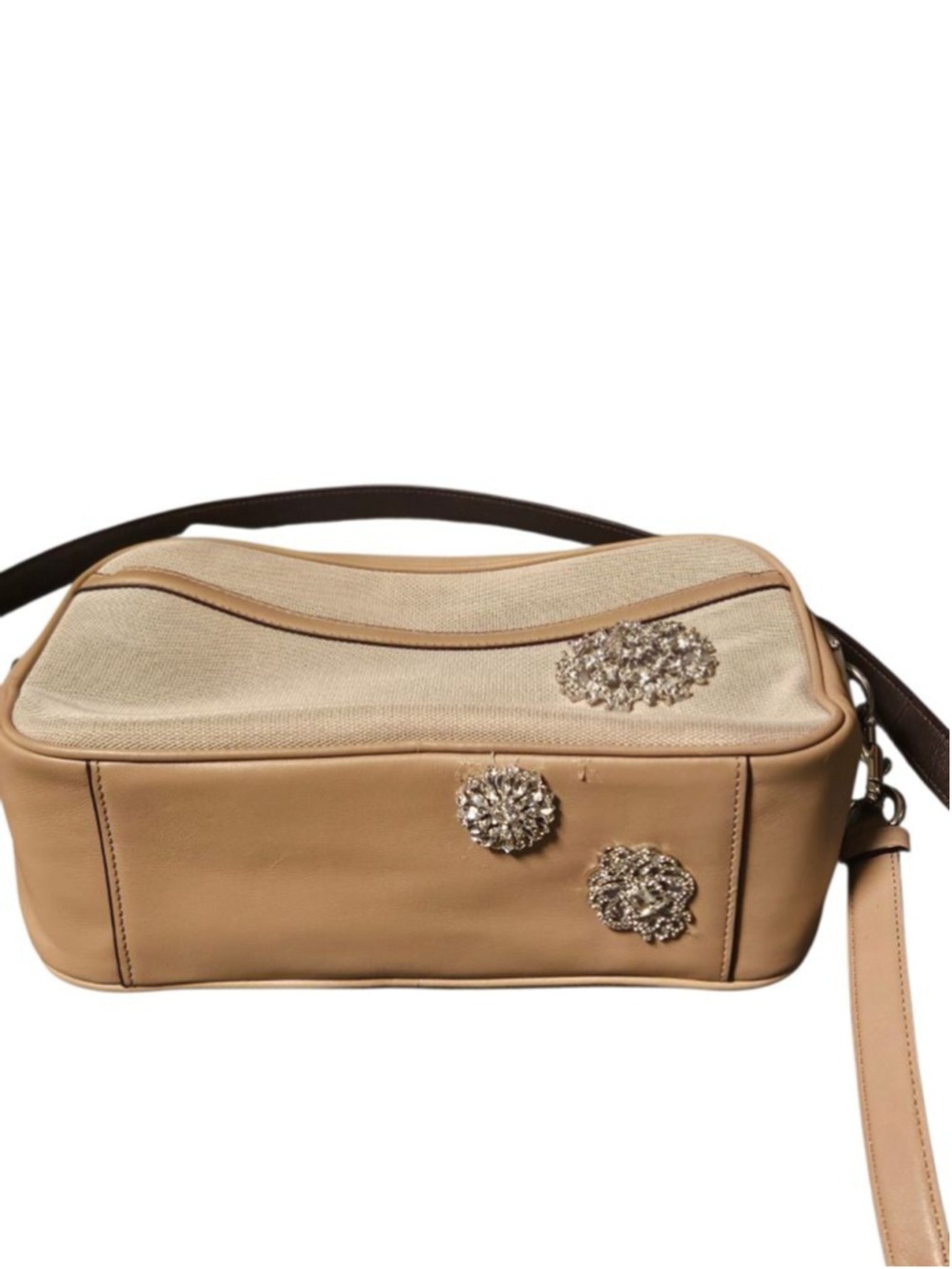 Coach Beige Brown Embellished Crossbody Bag One Size - Picture 6 of 13